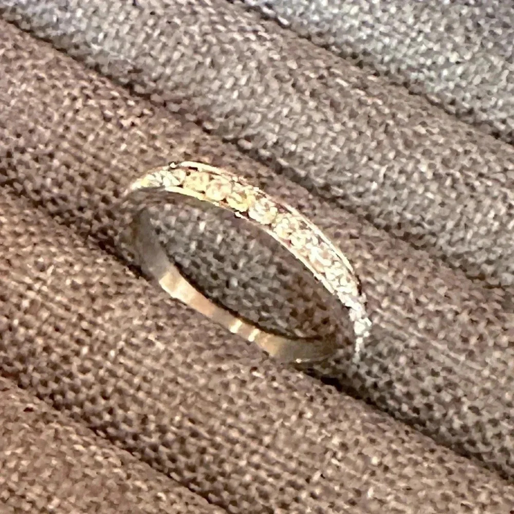 Waterproof CZ Stainless Steel Eternity Band Stack Ring April Birthstone Wedding - Picture 7 of 7